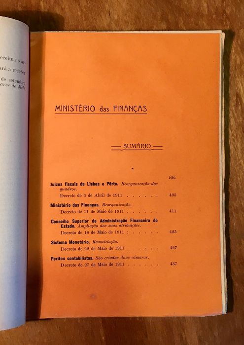 LEGISLAÇÃO 1911 - 3. vol. - leis, decretos e portarias
