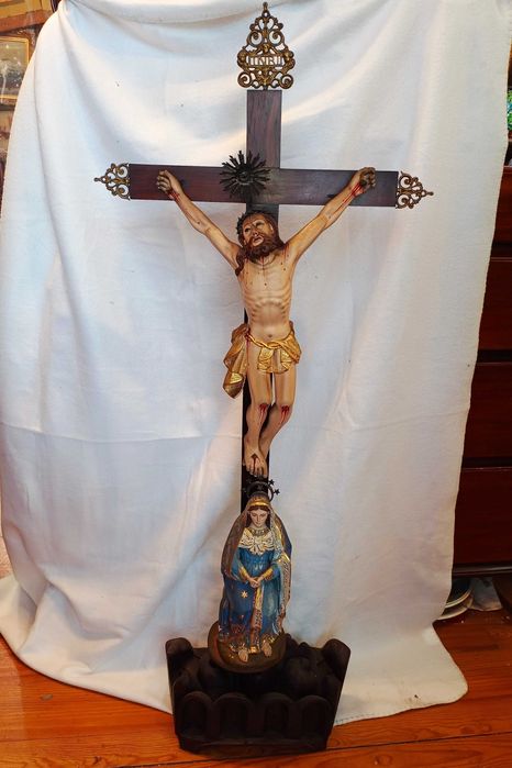 Crucifixo Pau Santo Grande Dimensão Séc XIX
