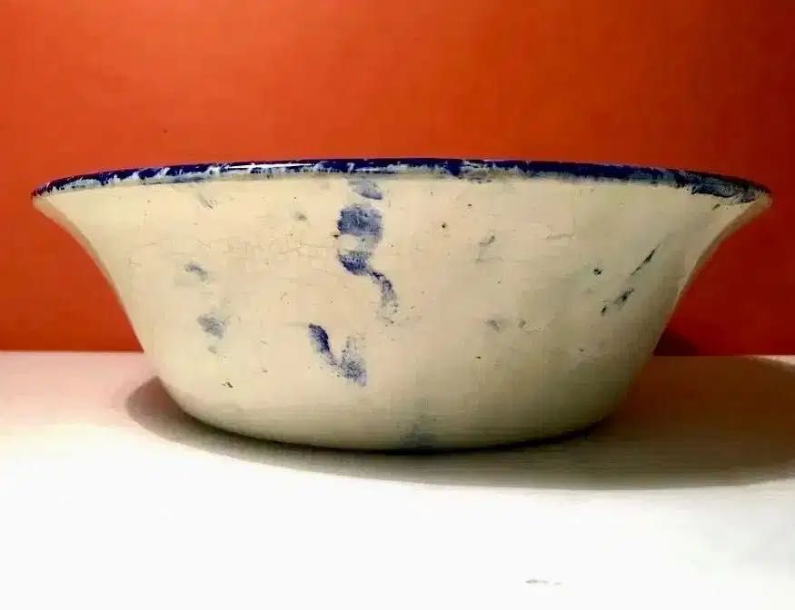 FAIANÇA PORTUGUESA - antiga - pintada à mão - 25x8 cm/s