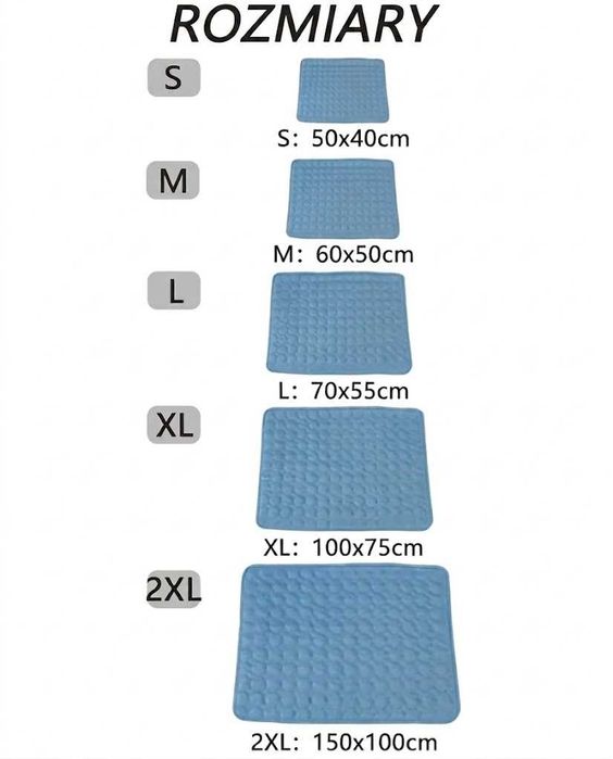 Mata chłodząca dla psa DUŻA XL 100x75 cm na fotel legowisko do samochodu