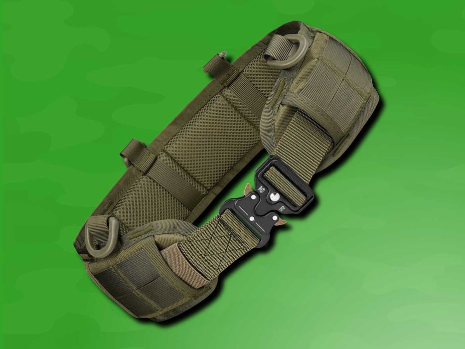 Pas Taktyczny Militarny Bojowy MOLLE 2w1 Zielony | Klamra Quick Release