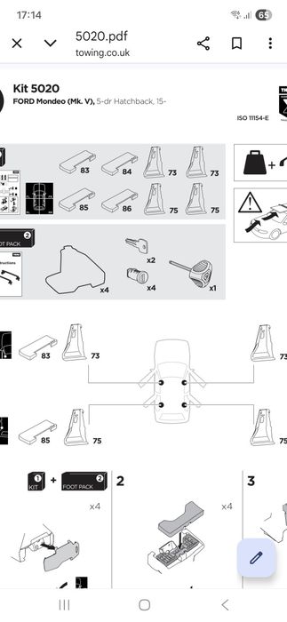 Kity stopy thule evo clamp 7105 thule 754 mazda 3 bagażnik dachowy