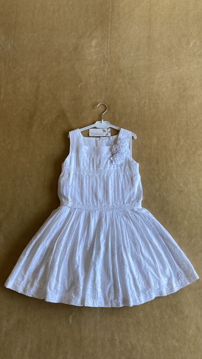 Vestido branco novo com etiqueta, tamanho 10