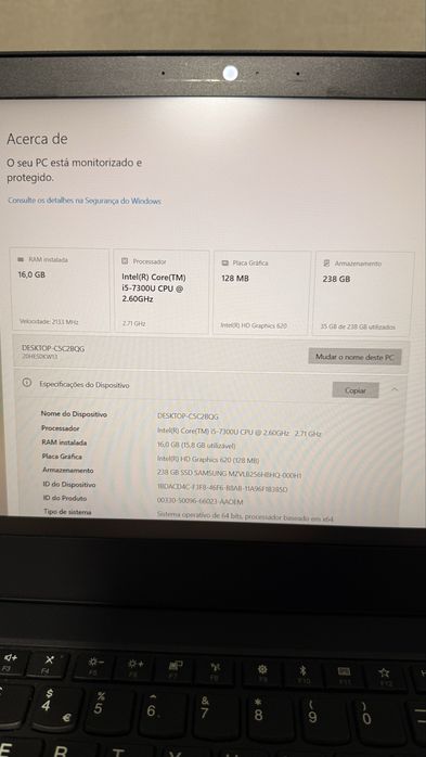 Lenovo ThinkPad i5-7300U 16GB SSD 240GB