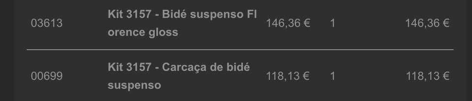 Bidé suspenso novo marca FossilNatura