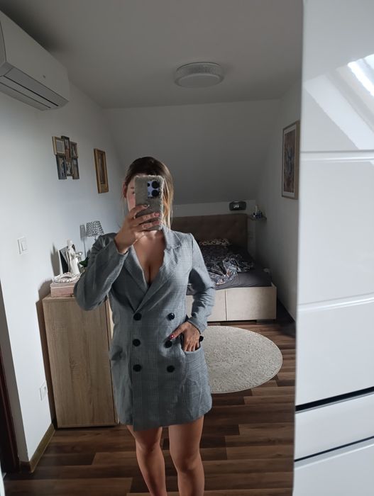 Kombinezon marynarka dekolt marynarkowy kobiecy elegancki s m