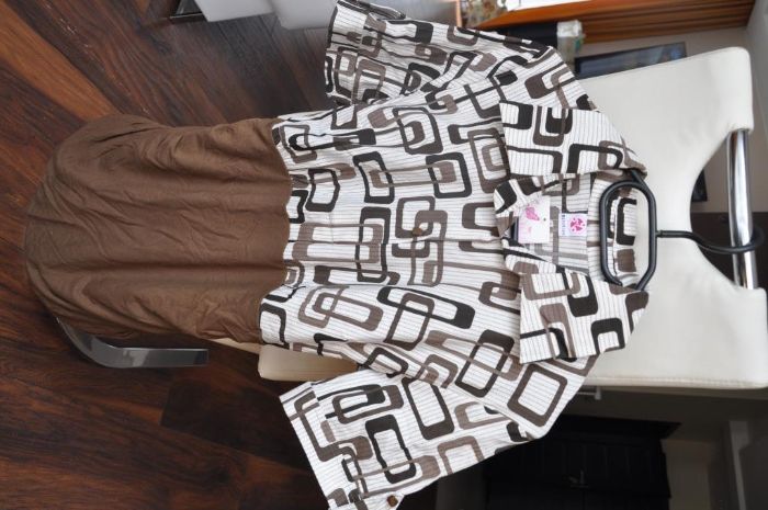 NOWA bluzka tunika ciążowa 9fashion pas ciążowy rozm. L brąz koszula