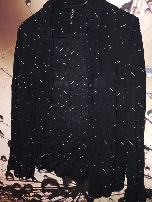 Mgiełka czarna motyw strzałek MOODO S (36)