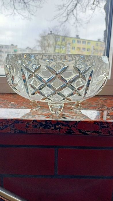 Misa na nóżkach wzór Pinwheel dekoracja srebrna Irena Inowrocław