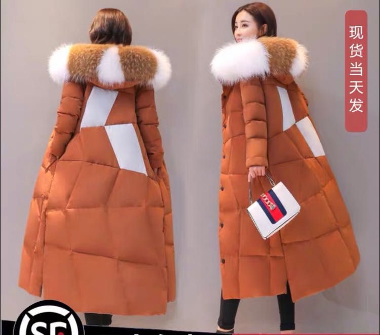 Женский пуховик зимний с опушкой лисы