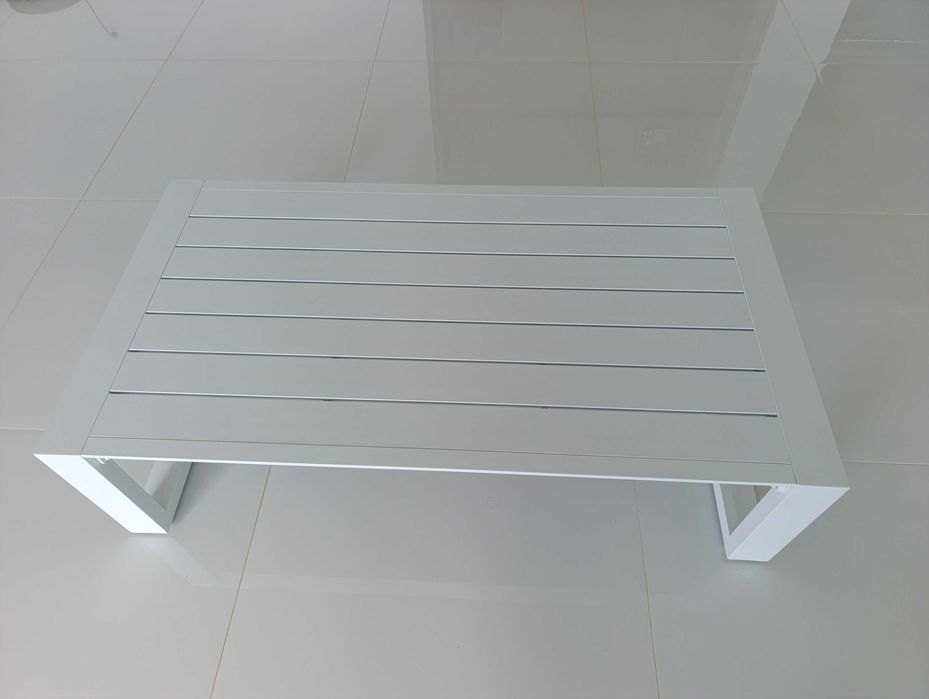 Mesa de Centro Exterior Hespéride Allure Alumínio Branco 130x70 cm