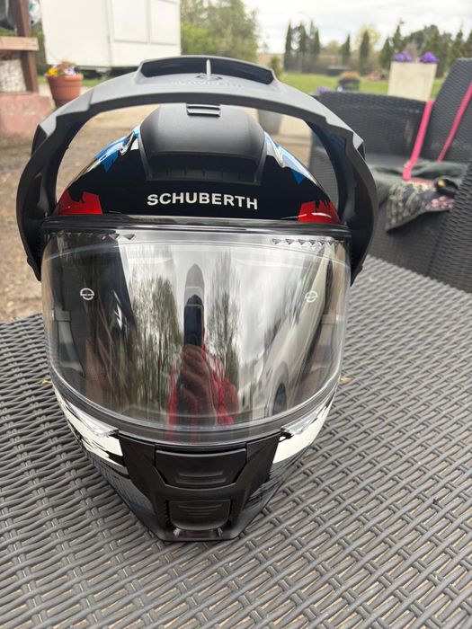 kask nowy motocykl Schuberth E2 Trail Blue r. 59 – jak nowy, komplet, pinlock