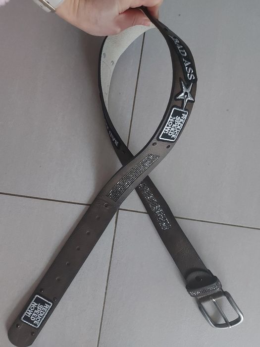 Pasek 90cm do spodni jeansy stan super skóra