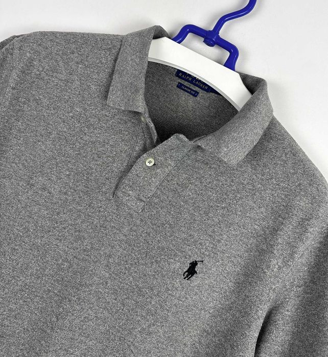 Koszulka POLO RALPH LAUREN szara męska casual r. L