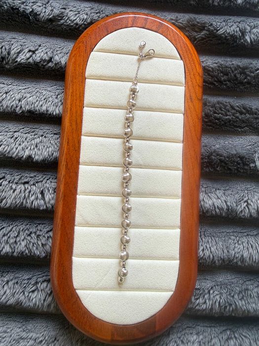 Pulseira Olho de Gato em Prata 925 com Banho de Ouro Branco Bracelet 7mm