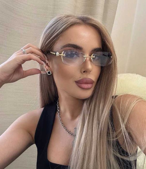 Жіночі безоправні окуляри з фотохромом і Blue Blocker – код 60010 С1