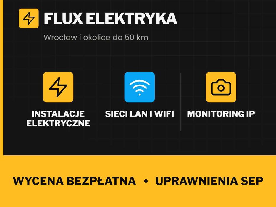 Elektryk - instalacje, modernizacja, monitoring, sieci komputerowe