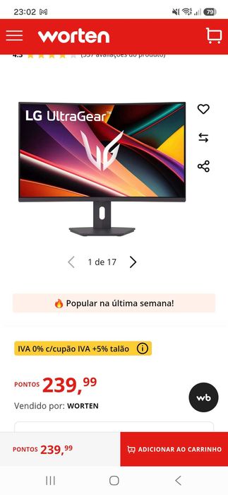 Monitor LG novo, com garantia