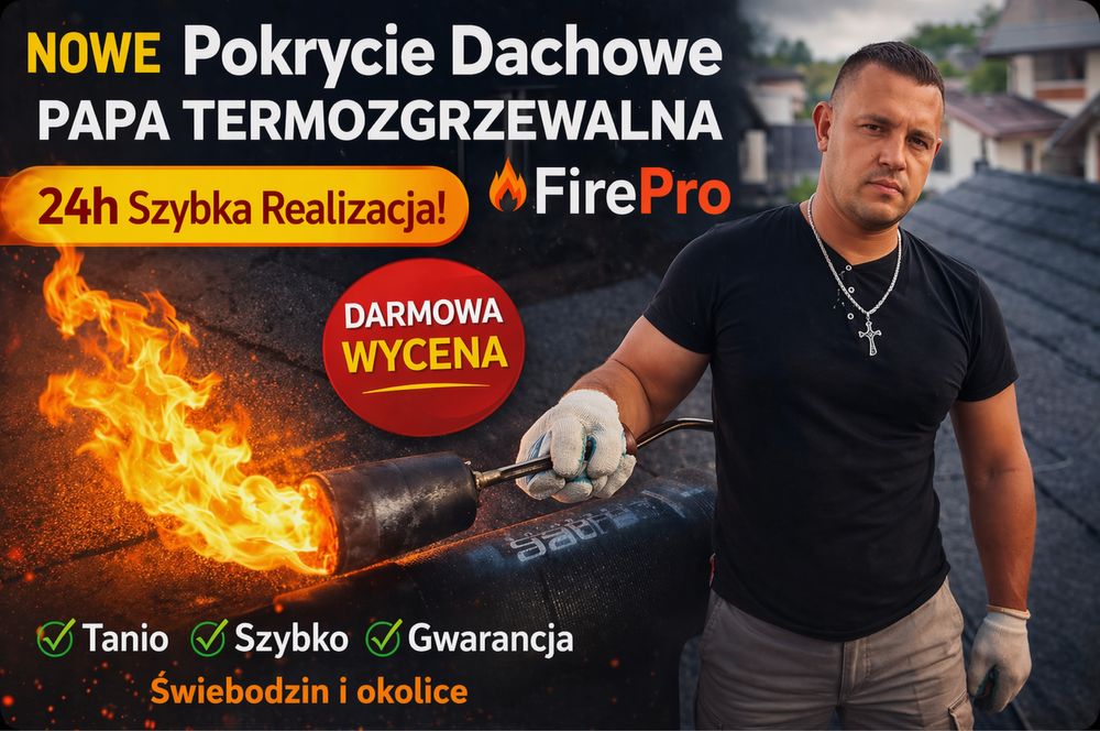 Dachy plaskie. Papa termozgrzewalna. Uslugi dekarskie. Docieplenia dachów