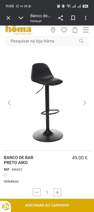 Banco bar com elevação