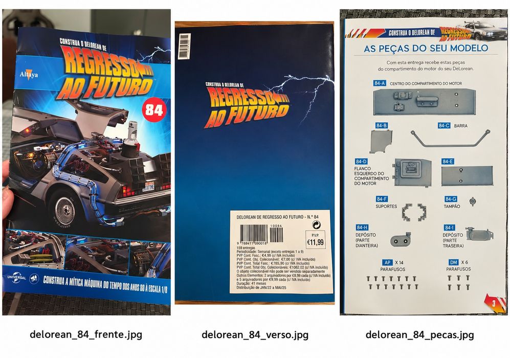 PROCURA-SE Fascículo 84 DeLorean Altaya 1:8