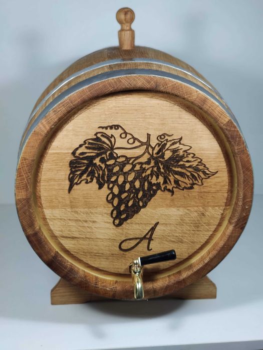 Бочка дубова 20л із латунним краном + різні розміри + ПОДАРУНОК