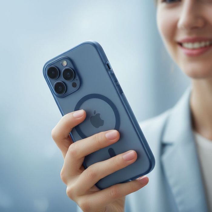 Etui na iPhone 17 Flexline Mag Cover zgodne z MagSafe granatowe