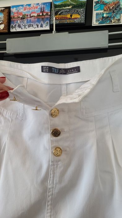 Spódnica mini Zara 36 S złote guziki rozpinane