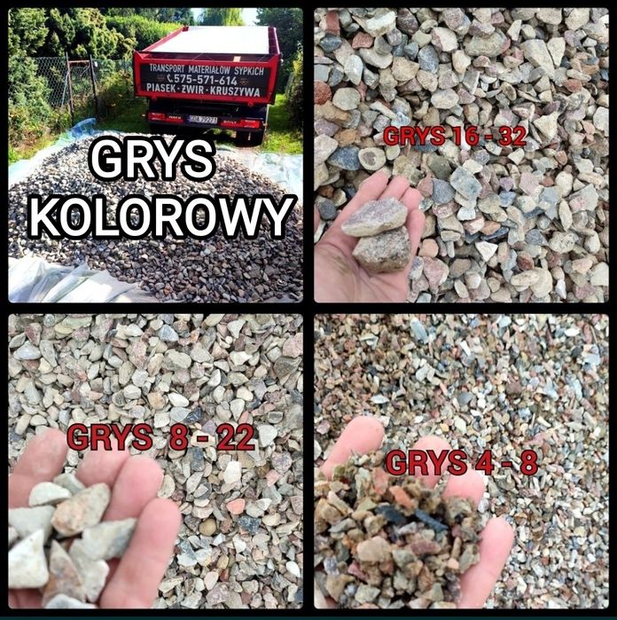 Piasek żwir czarnoziem  otoczaki pospółka płukany małe  wywrotki