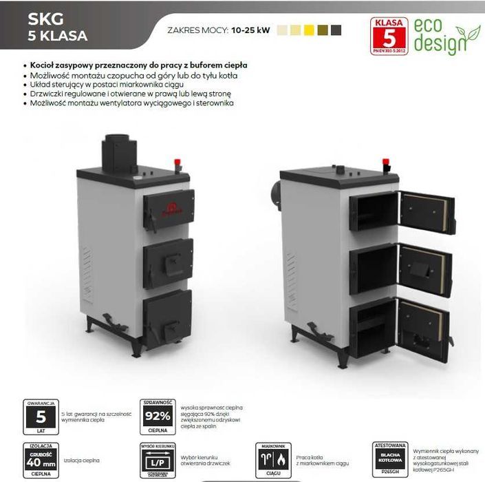 Kocioł / piec C.O. KRZACZEK SKG 15kW MC 5 KLASA