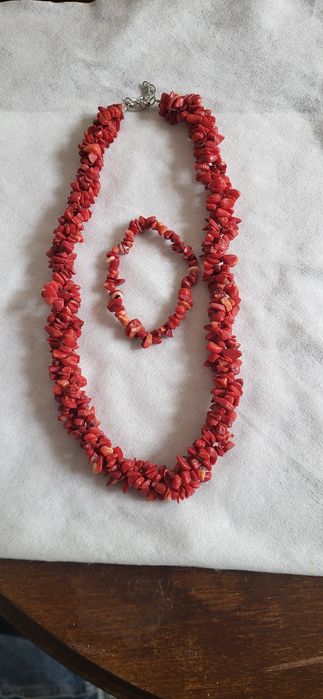 Colar e Pulseira de Coral