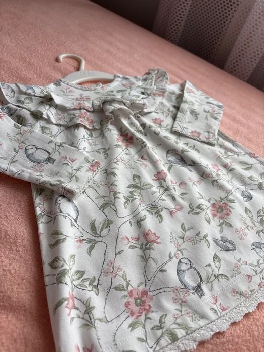 Sukienka Kappahl Newbie 80 dziewvzynka boho ptaszki urodziny roczek