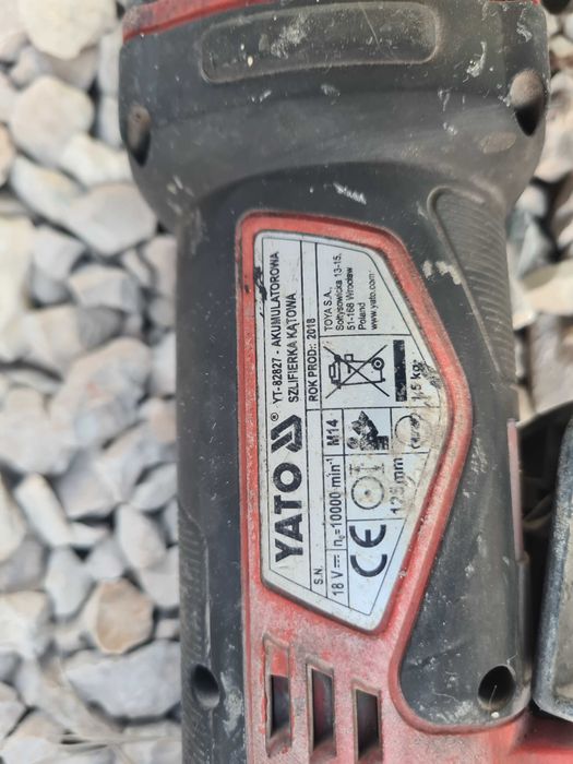 Yato 18V szlifierka kątowa 125mm ładowarka