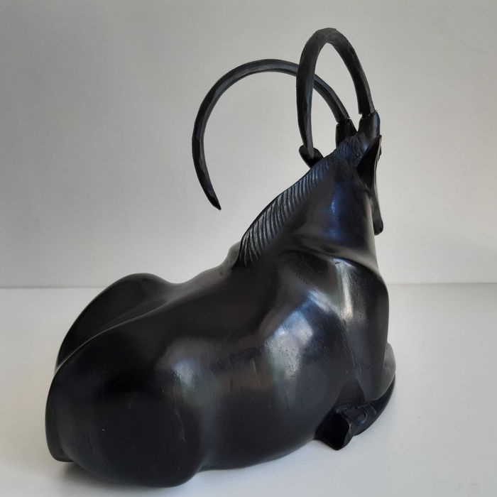 Escultura Madeira Arte Africana Angola Órix Negro