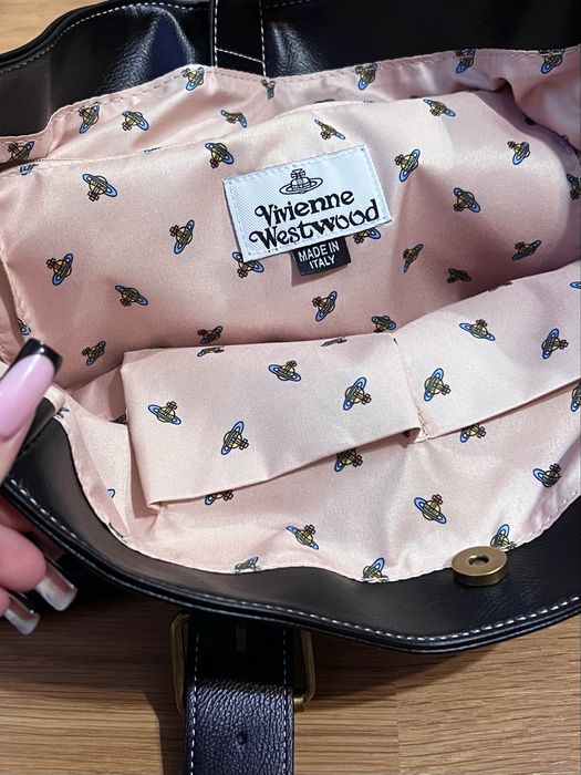 Сумка Vivienne Westwood шкіряна чорна вівʼєн вествуд juicy couture