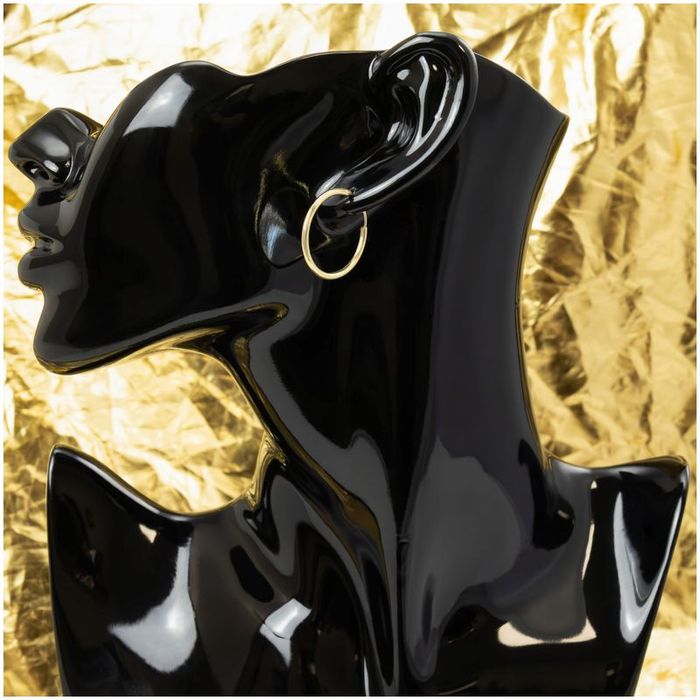 Pozłacane Kolczyki Ze Stali Chirurgicznej, Duże Złote Koła 4,5 Cm Prez