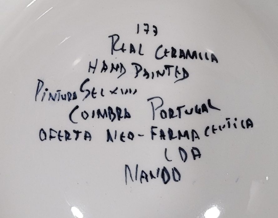 Cinzeiro, pintado à mão -Real Cerâmica Coimbra