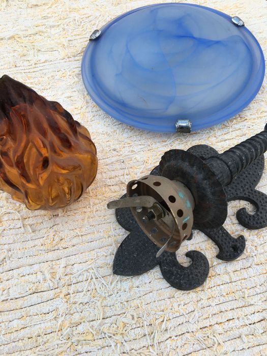 Candeeiros de teto e paredes em inox e vidro, valor fixo de todos