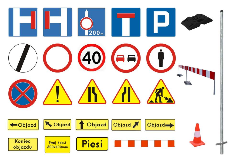 Wynajem wypożyczenie znaków drogowych oznakowania budowlanego Kraków
