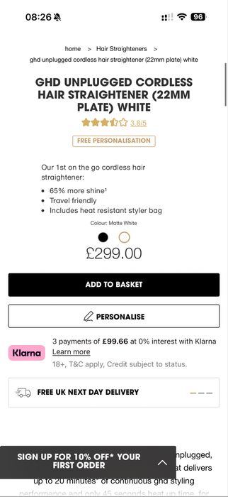 Випрямляч GHD Unplugged Cordless Hair Straightener