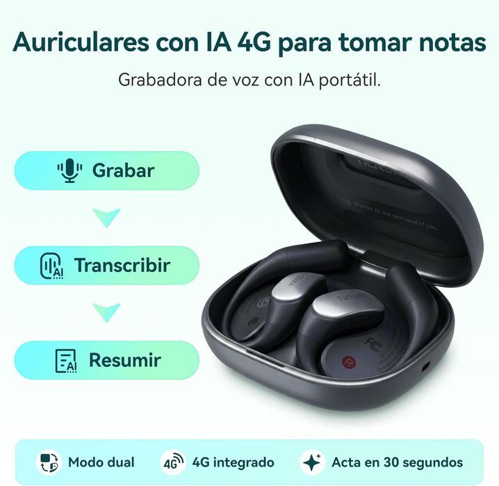 Gravador Inteligente TicNote Pods – Novo | Autônomo com IA