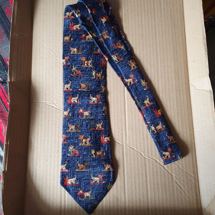 Krawat w słonie Ermengildo Zegna jedwab(k-9)