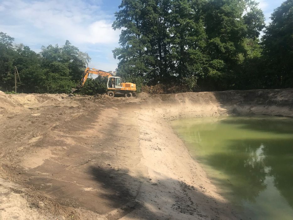 Kopanie stawów odmulanie usługi koparką