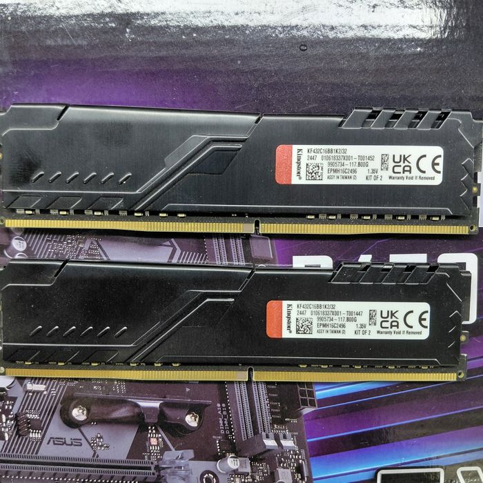 Комплект  AM4: Ryzen 5 5500 + Asus PRIME B450M K + Kingston  Fury 32gb 3200 mhz