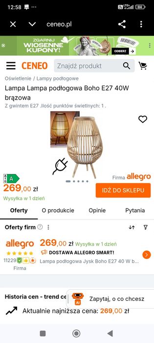 Nowa lampa podłogowa Dani