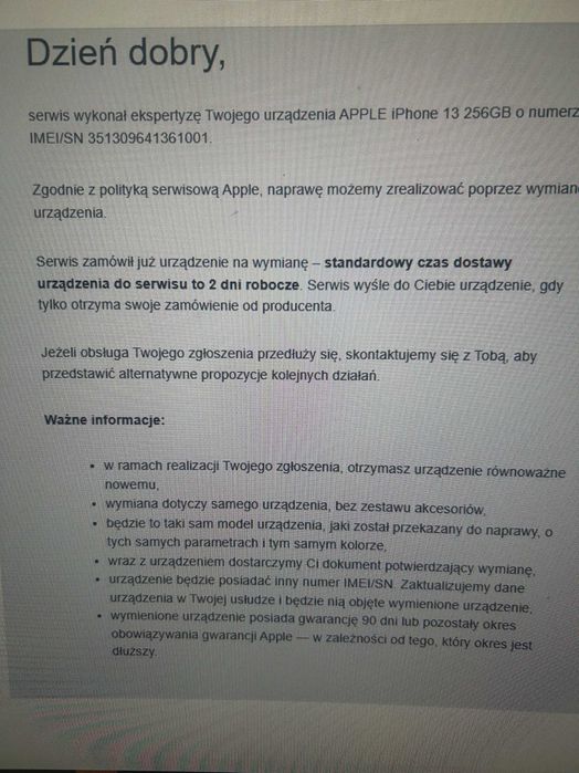 Apple iPhone 13 256GB|NOWY Z SERWISU Apple | Północ (Midnight) | Gwarancja!
