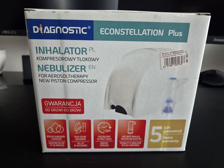 Inhalator kompresorowy, nebulizator Diagnostic | Krótko używany
