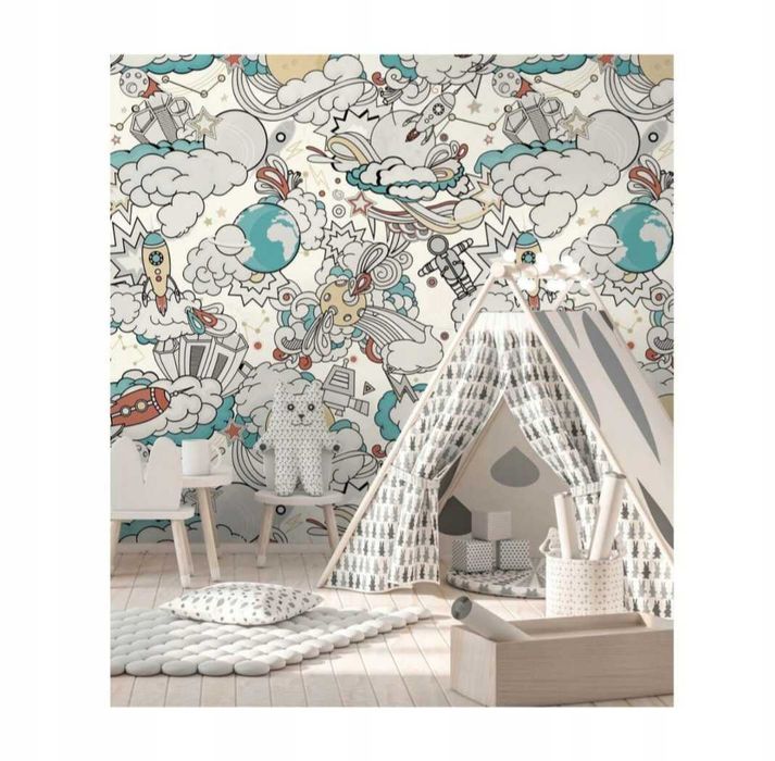 Tapeta dziecieca, kosmos, planety