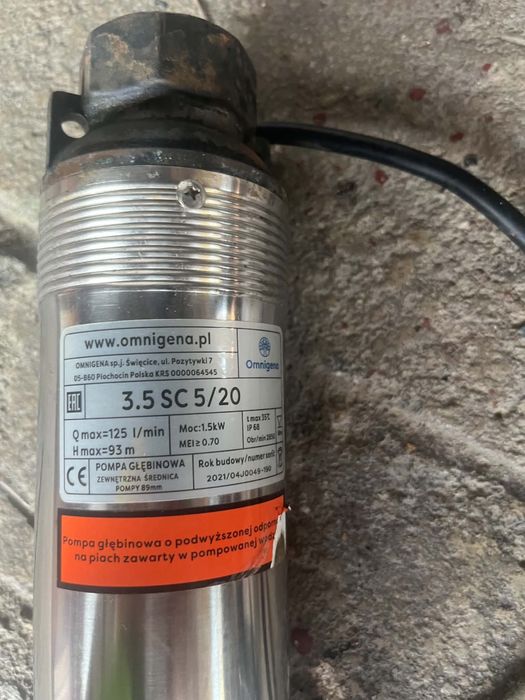 Pompa głębinowa Omnigena 3.5 SC 5/20 1,5 kW 230V