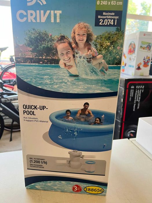 Basen Crivit Quick-up 240 x 63 cm + pompka filtrująca